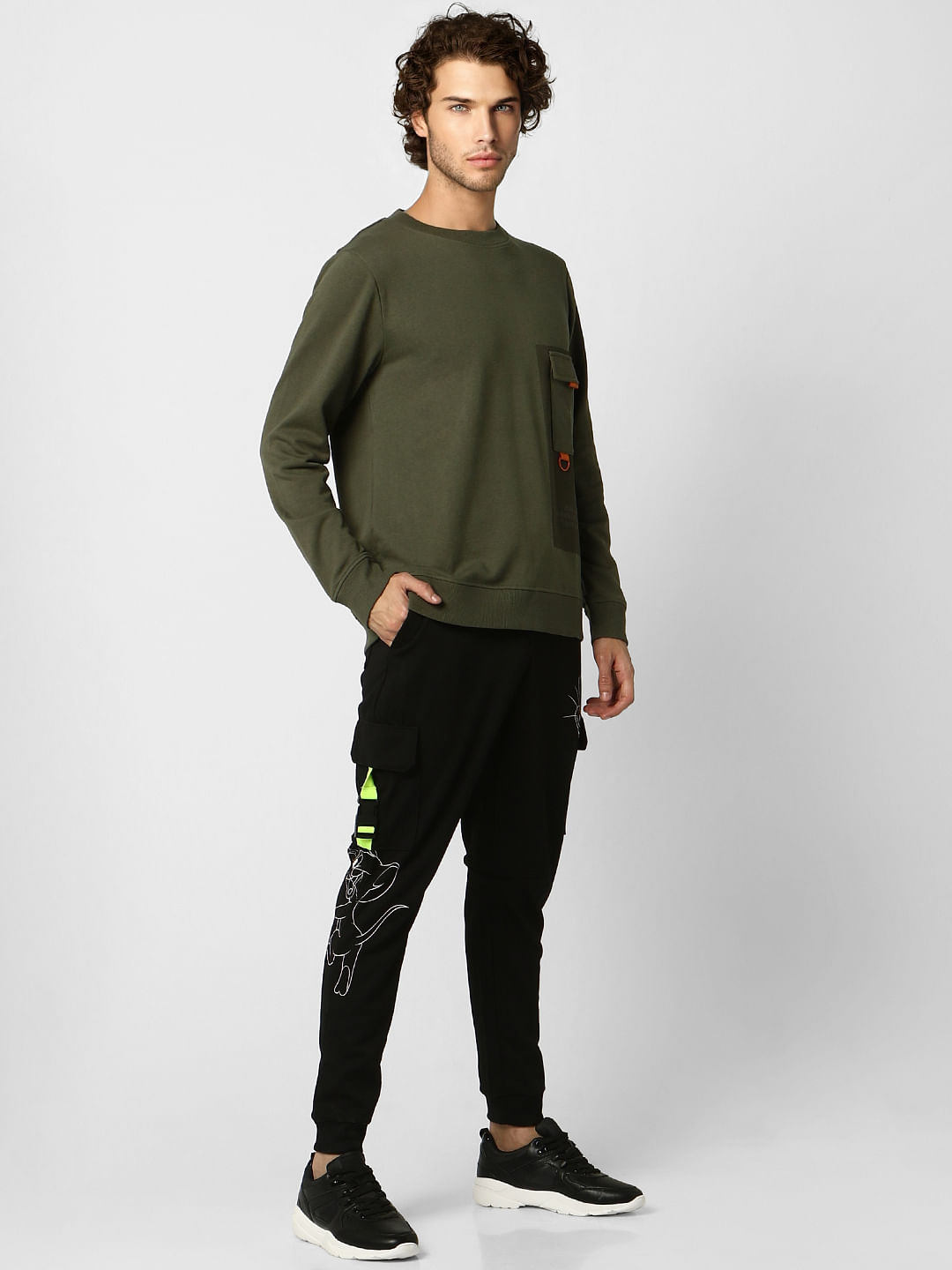 Green Pocket Detail Sweatshirt