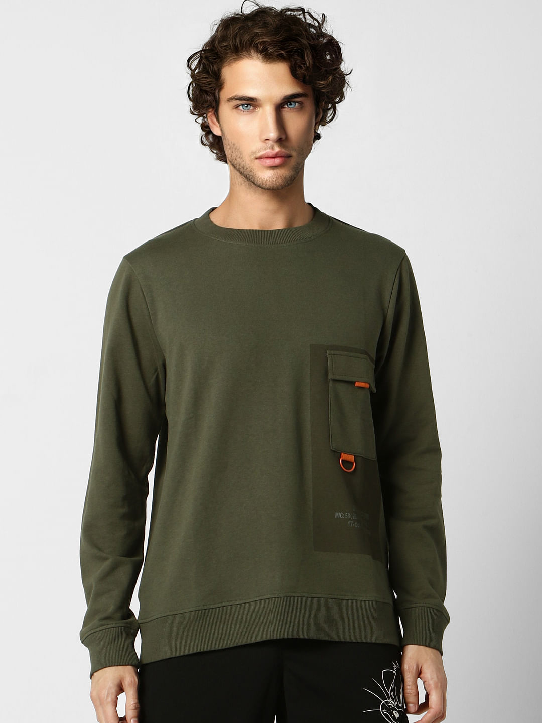 Green Pocket Detail Sweatshirt