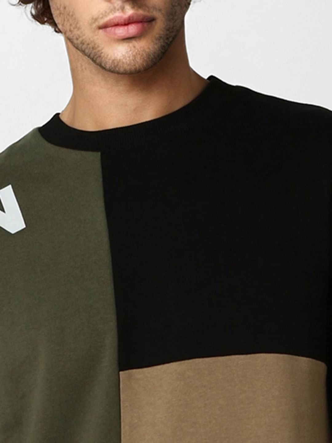 Black Colourblocked Sweatshirt