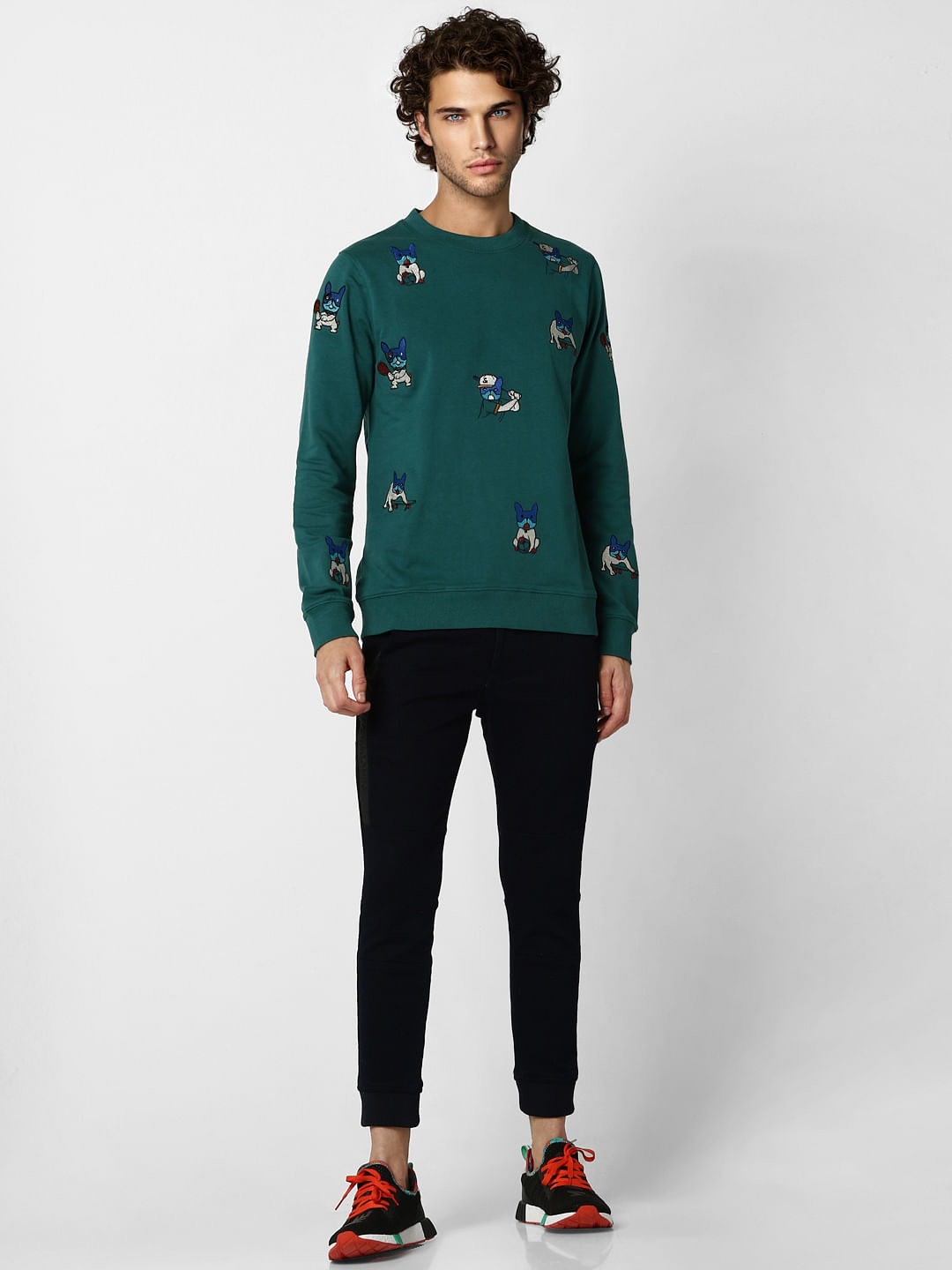 Green All Over Print Sweatshirt - S