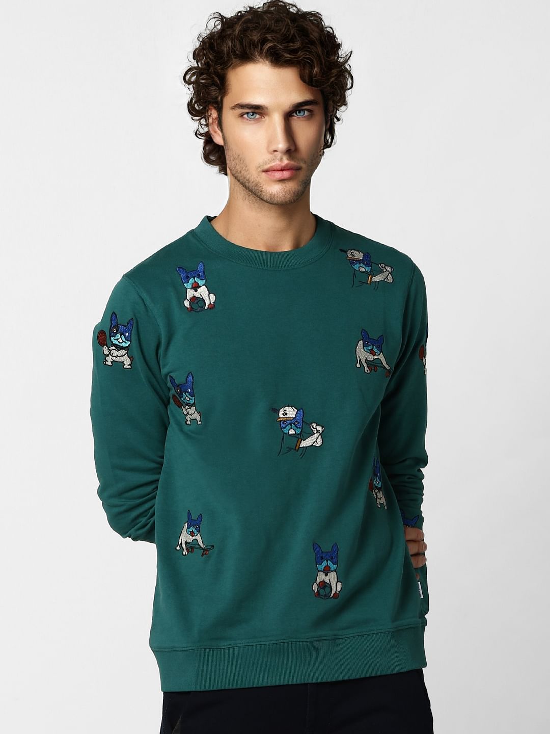 Green All Over Print Sweatshirt