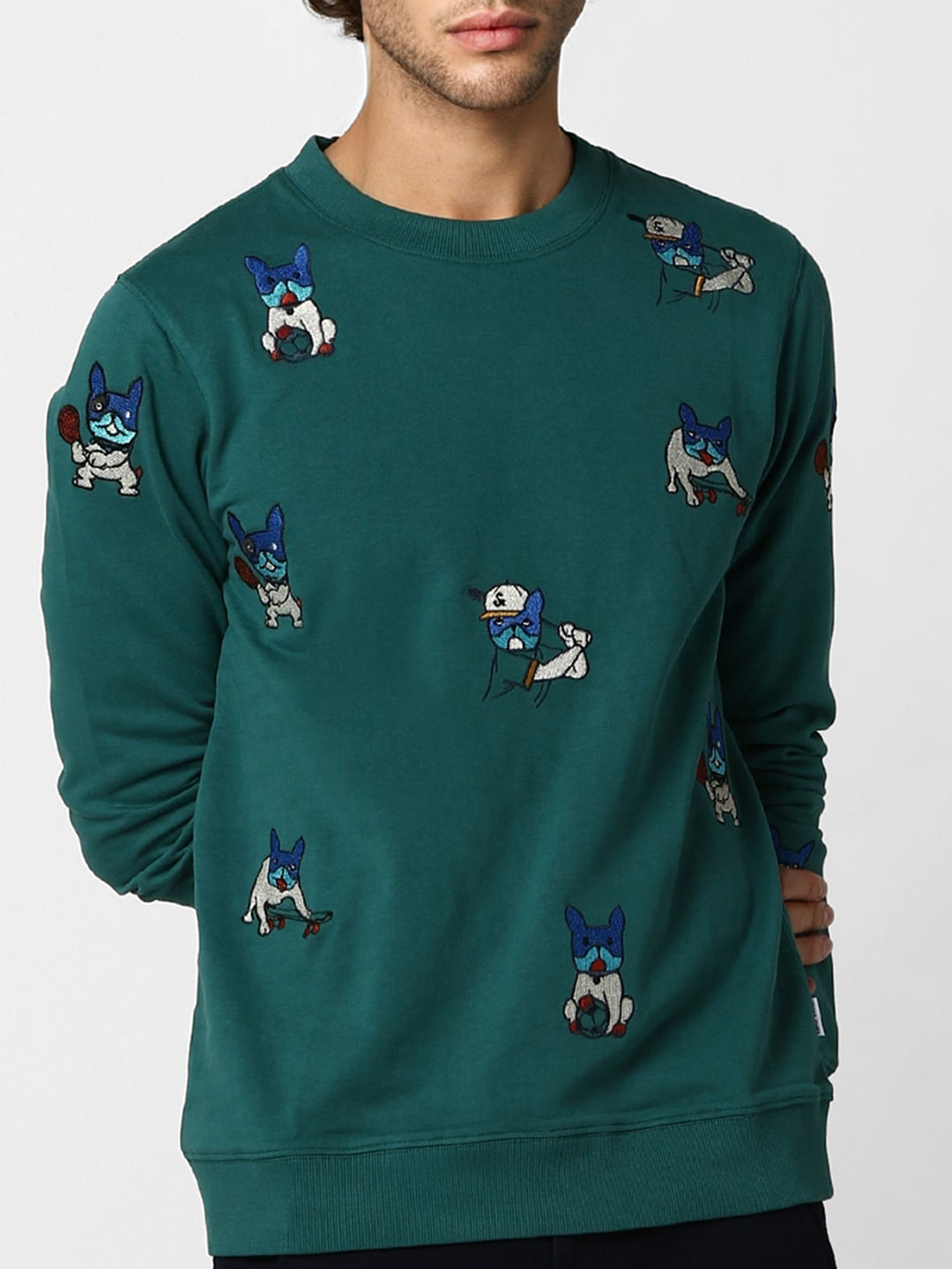 Green All Over Print Sweatshirt