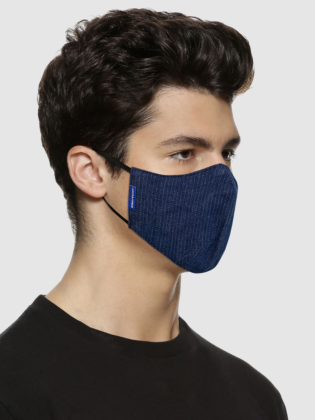 Blue Striped Lightweight Denim 3PLY Mask - ONE