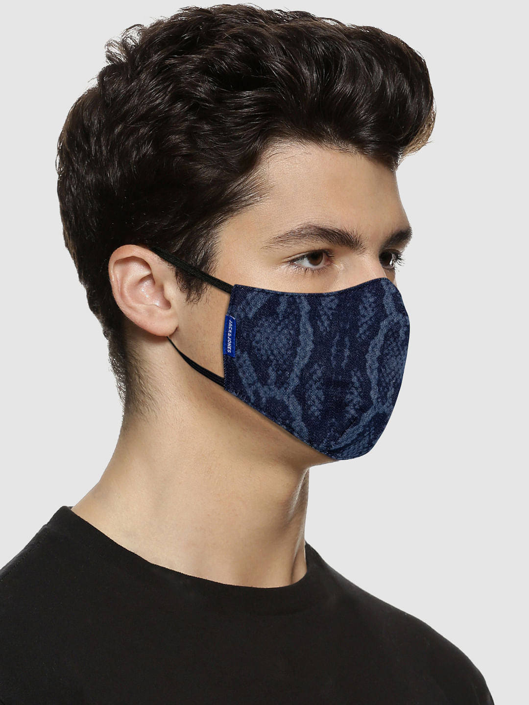 Blue Animal Print Lightweight Denim 3PLY Mask - ONE