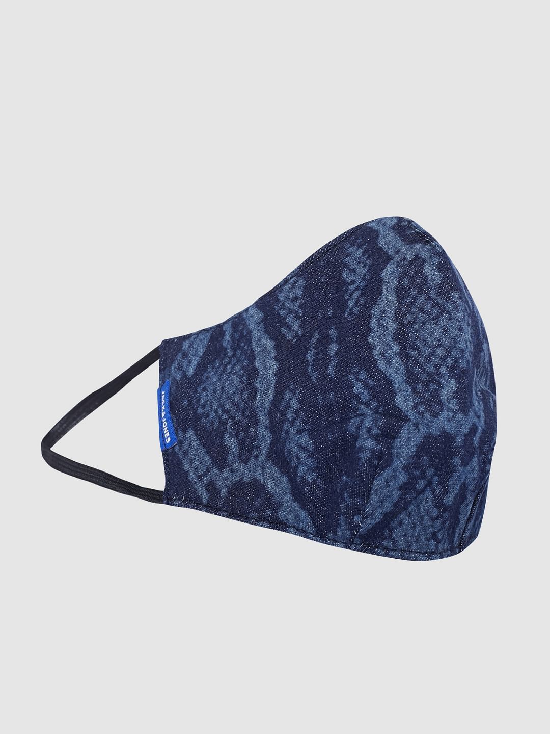 Blue Animal Print Lightweight Denim 3PLY Mask