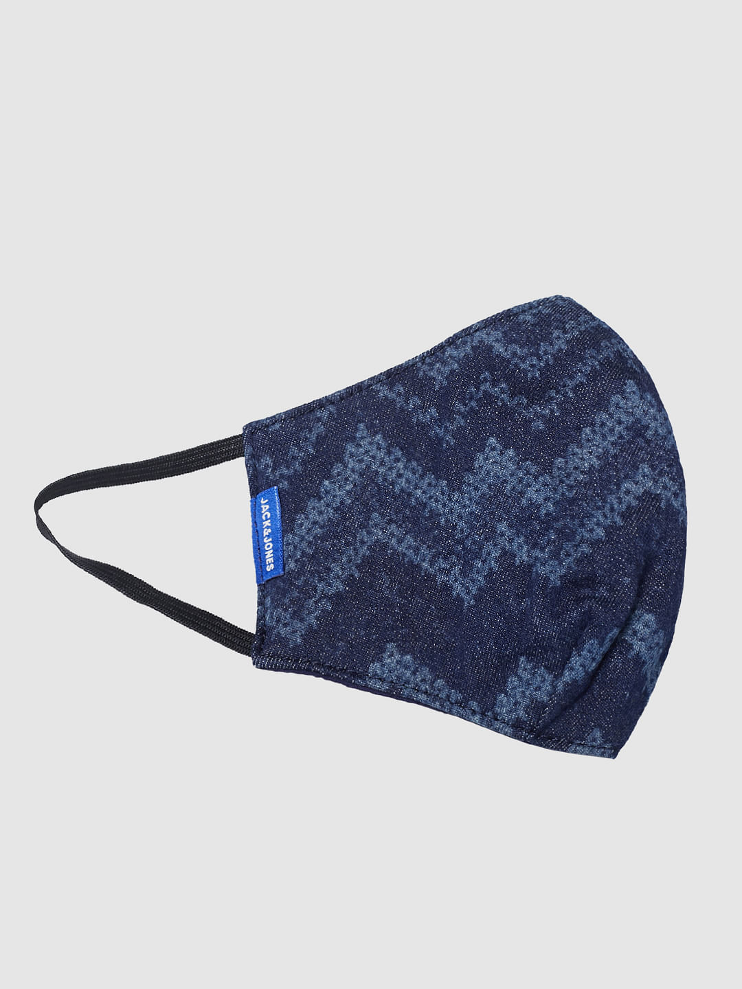 Blue Abstract Print Lightweight Denim 3PLY Mask