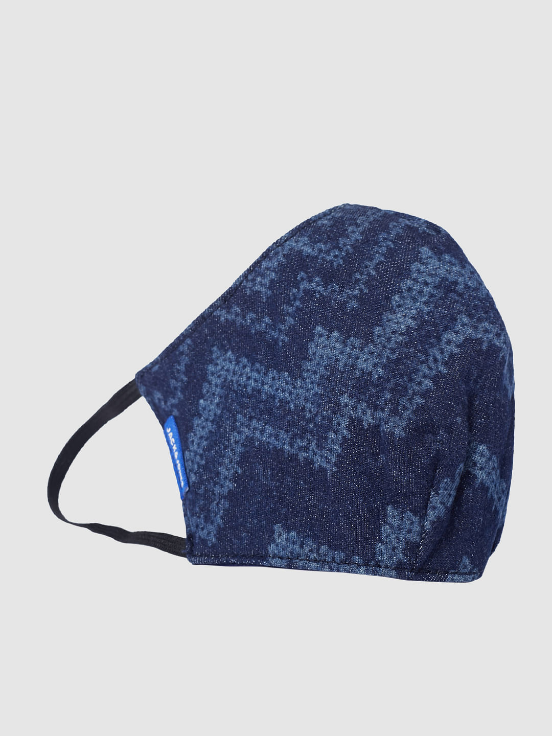 Blue Abstract Print Lightweight Denim 3PLY Mask