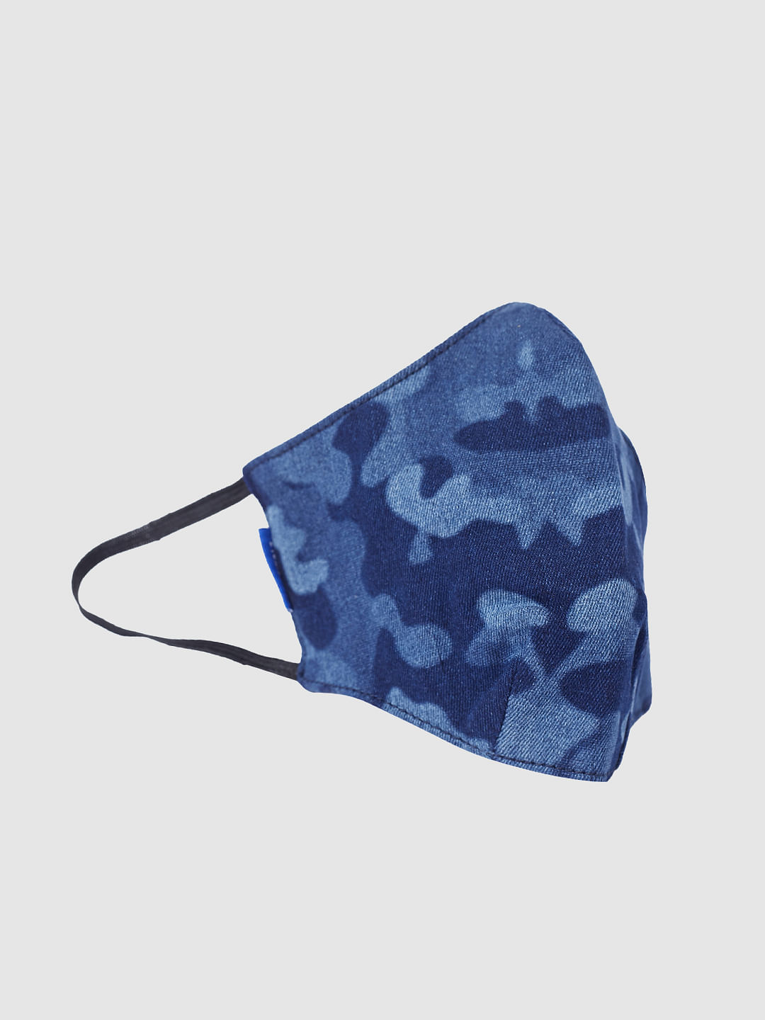 Blue Camo Print Lightweight Denim 3PLY Mask