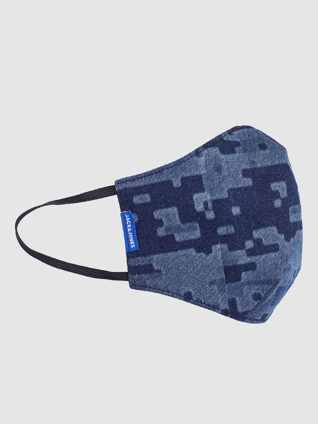 Blue All Over Print Lightweight Denim 3PLY Mask