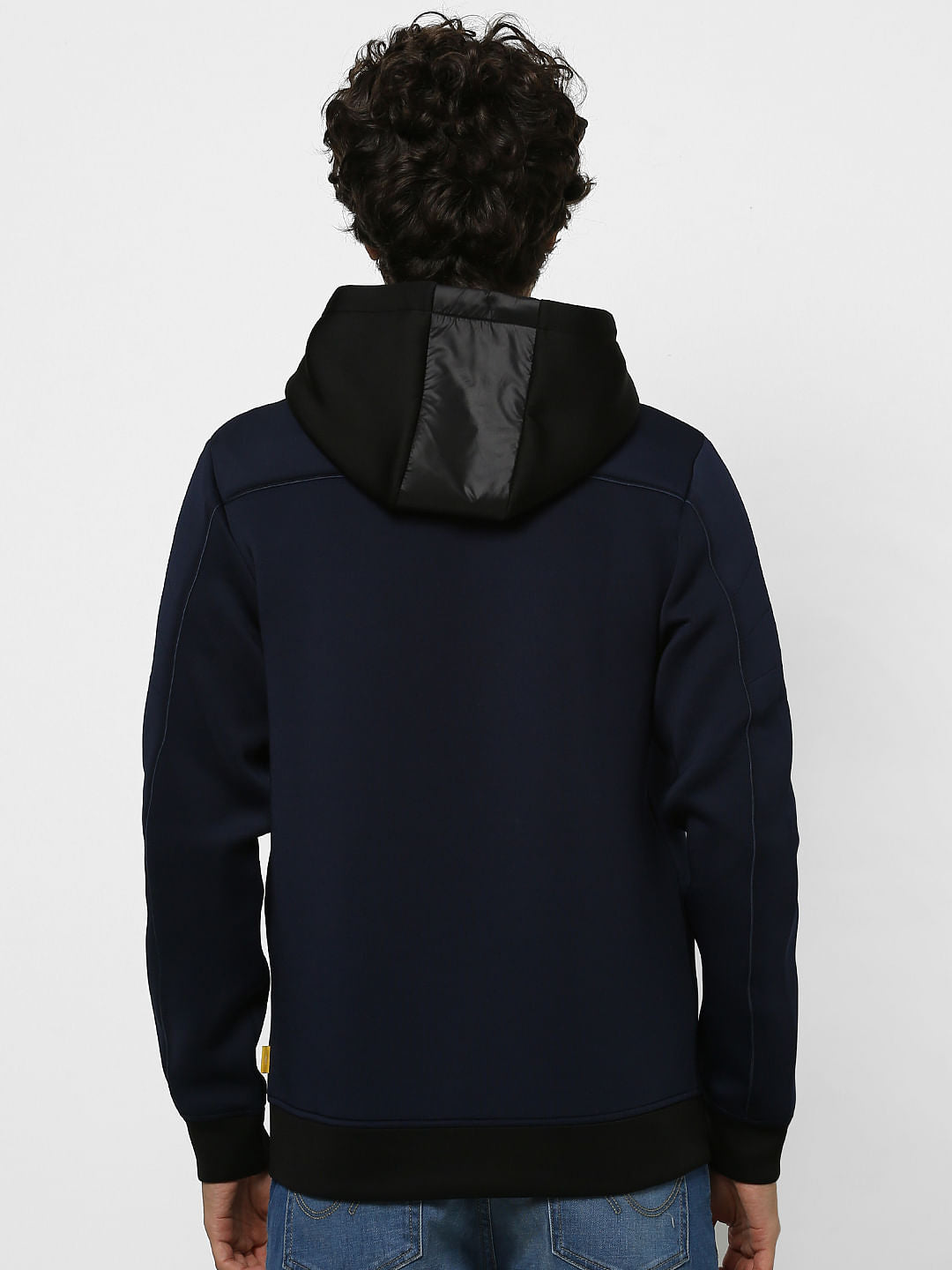Navy Blue Hooded Casual Jacket