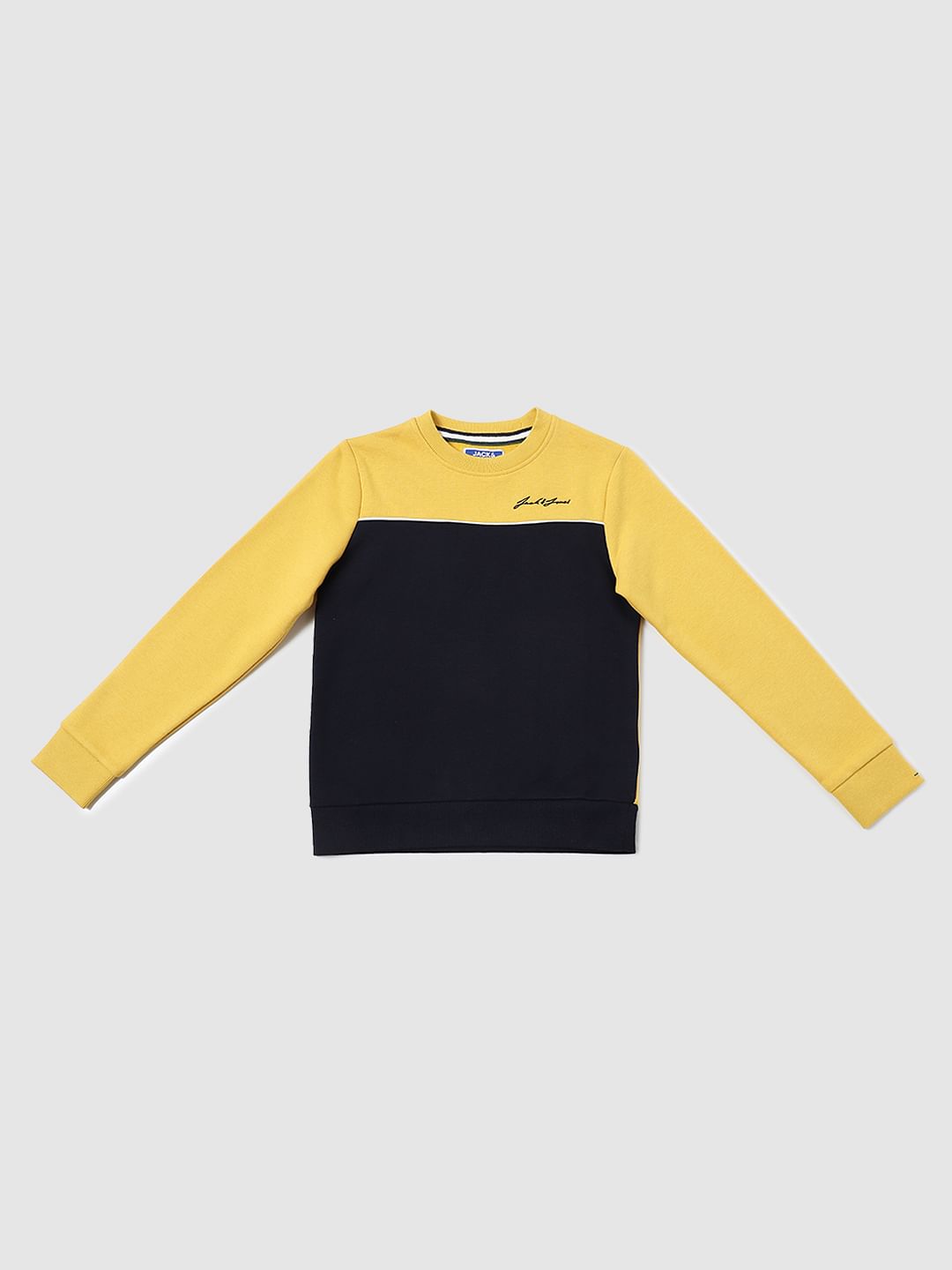 Boys Black Colourblocked Full Sleeves T-shirt - 4/5Y