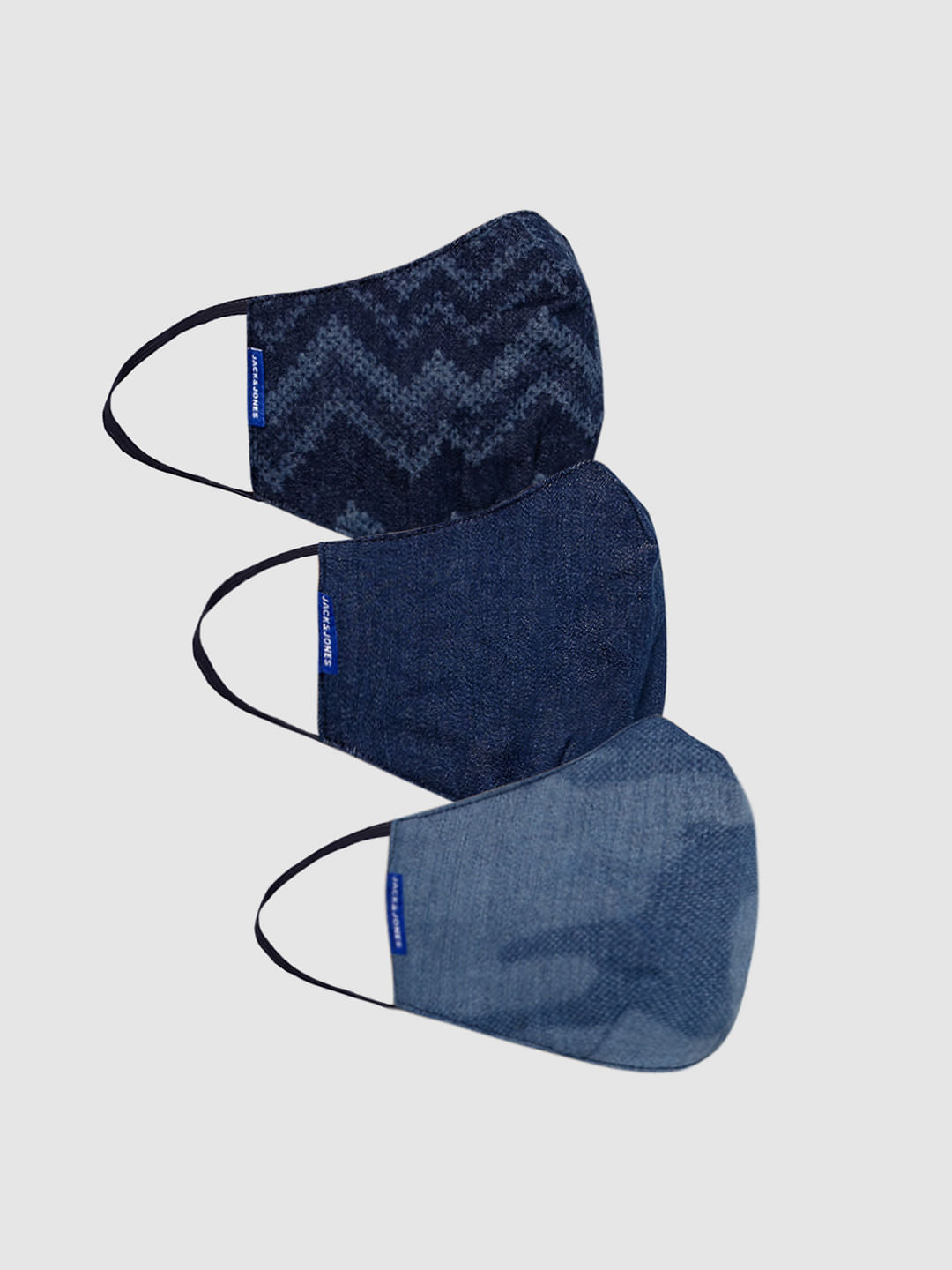 Pack of 3 Blue Lightweight Denim 3PLY Mask - ONE