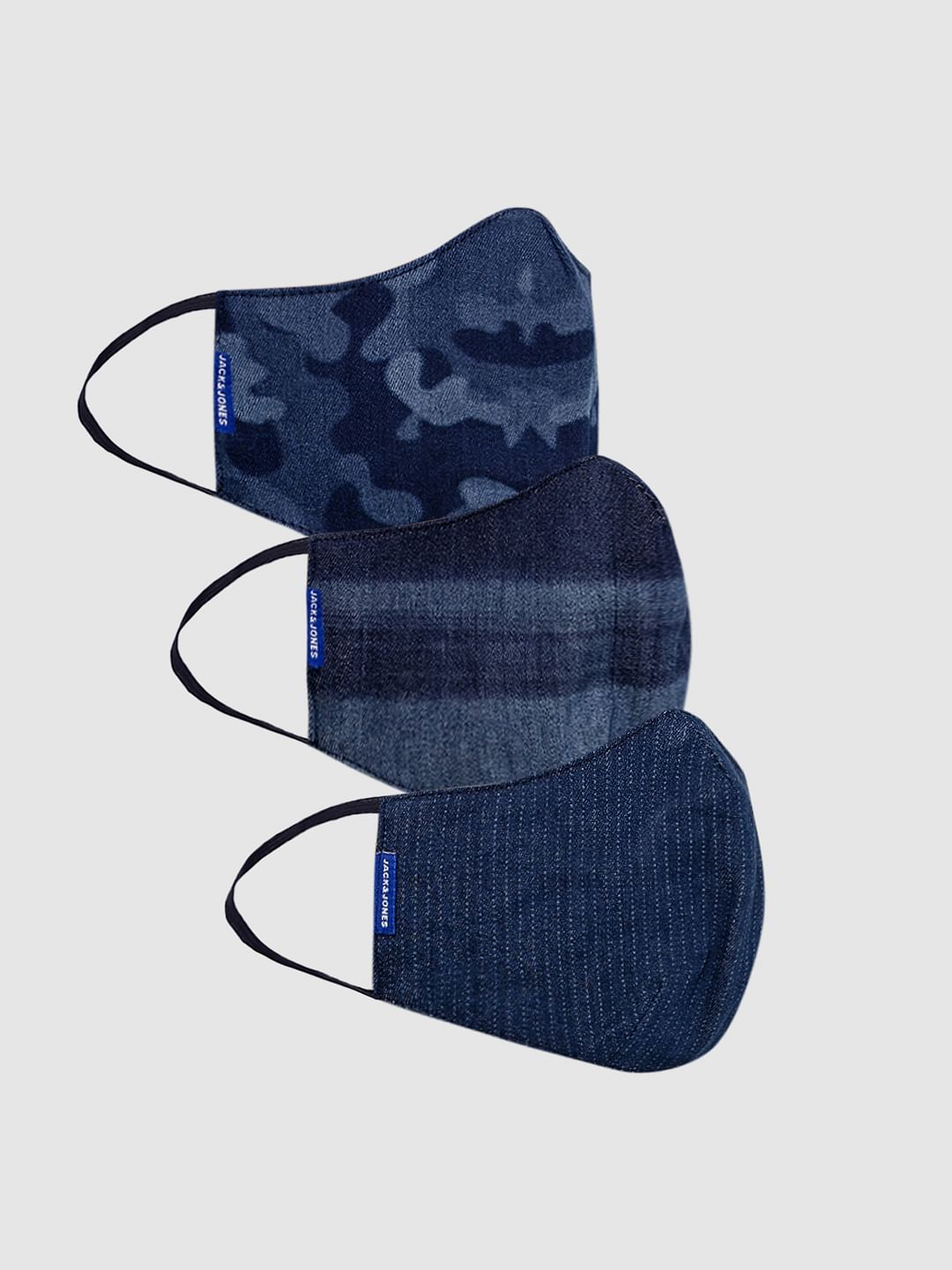 Pack of 3 All Over Print Lightweight Denim 3PLY Mask - ONE