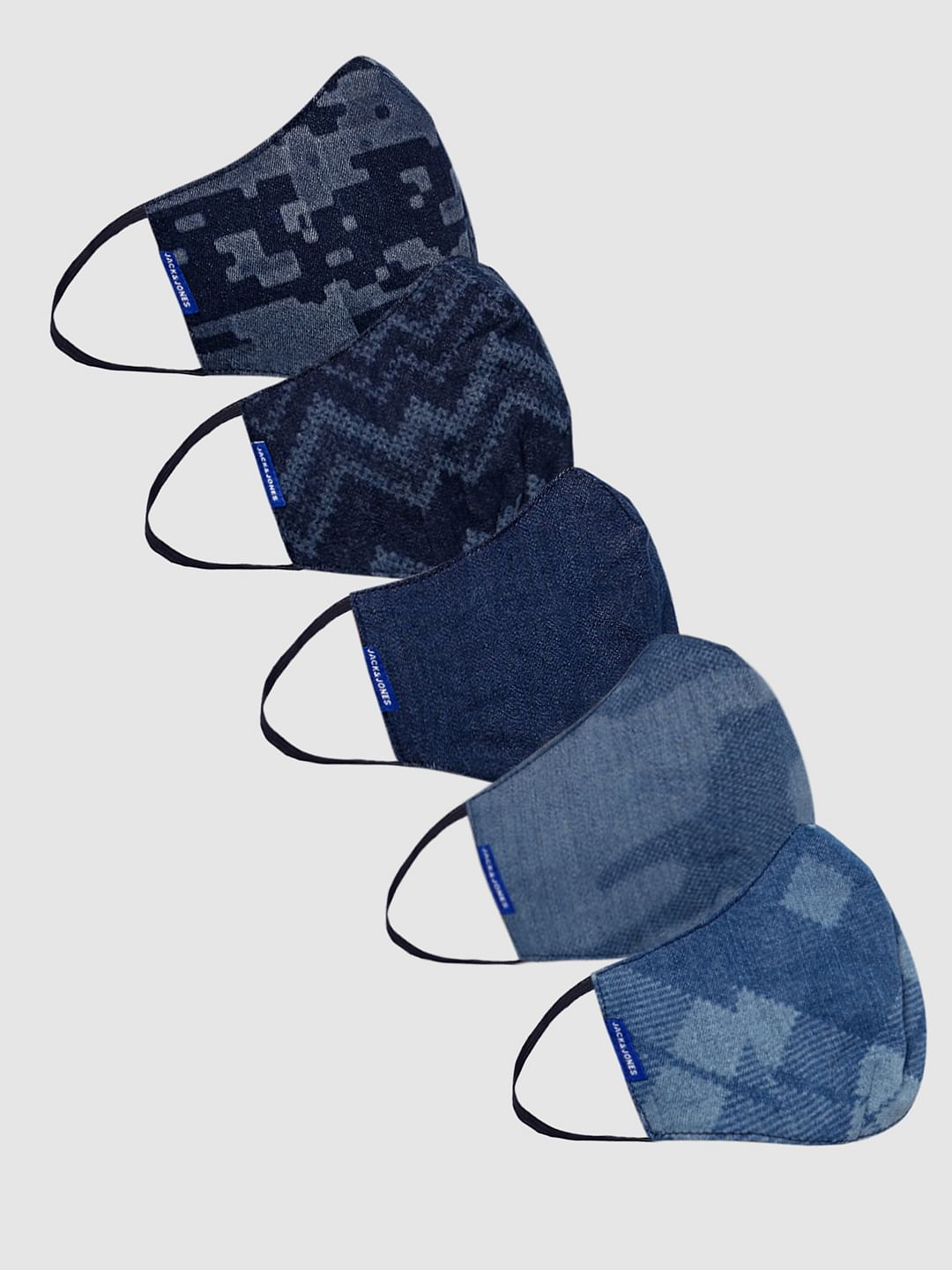 Pack of 5 Printed Lightweight Denim 3PLY Mask - ONE