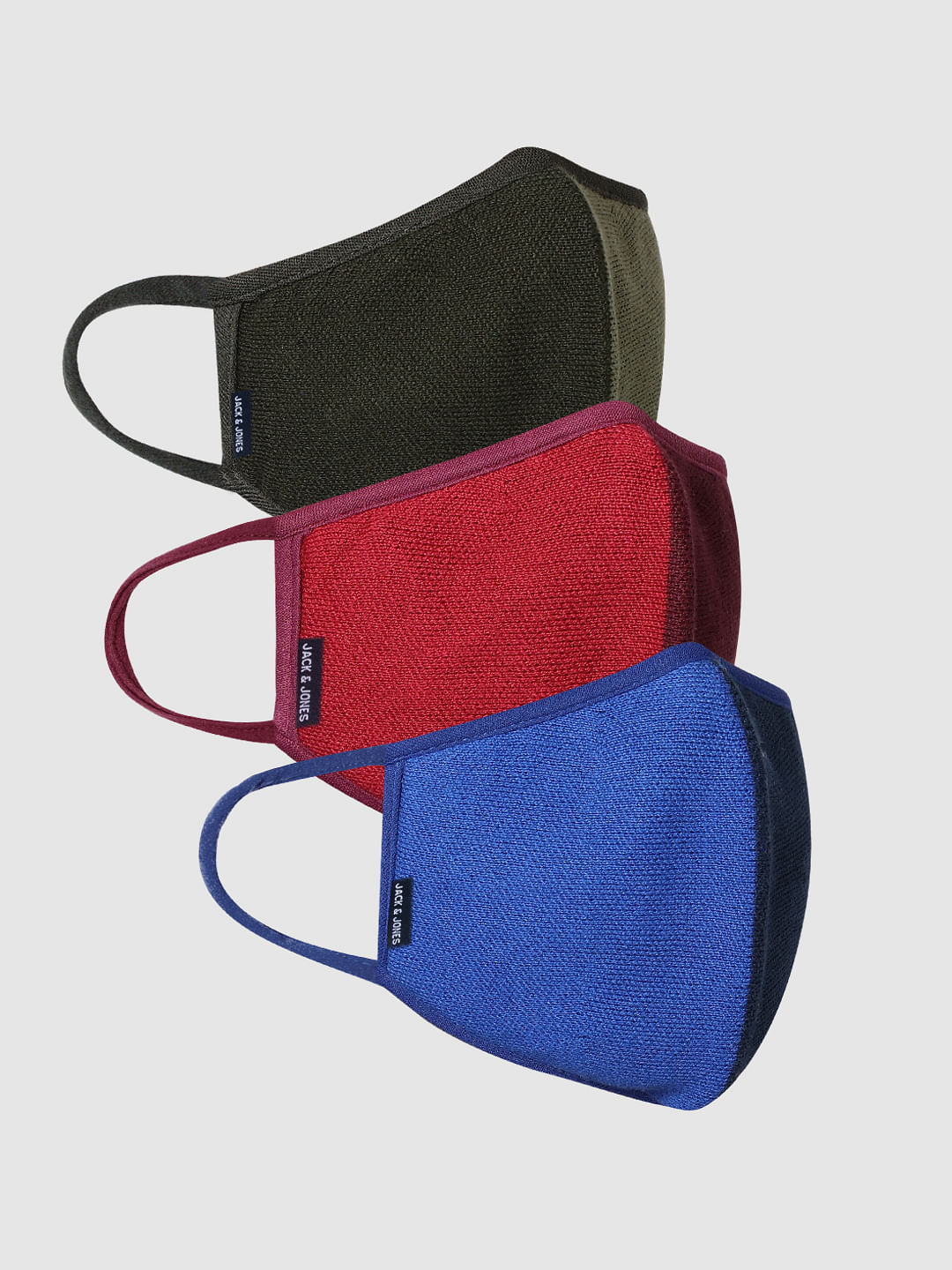 Pack of 3 Colourblocked Knit 3PLY Mask - ONE