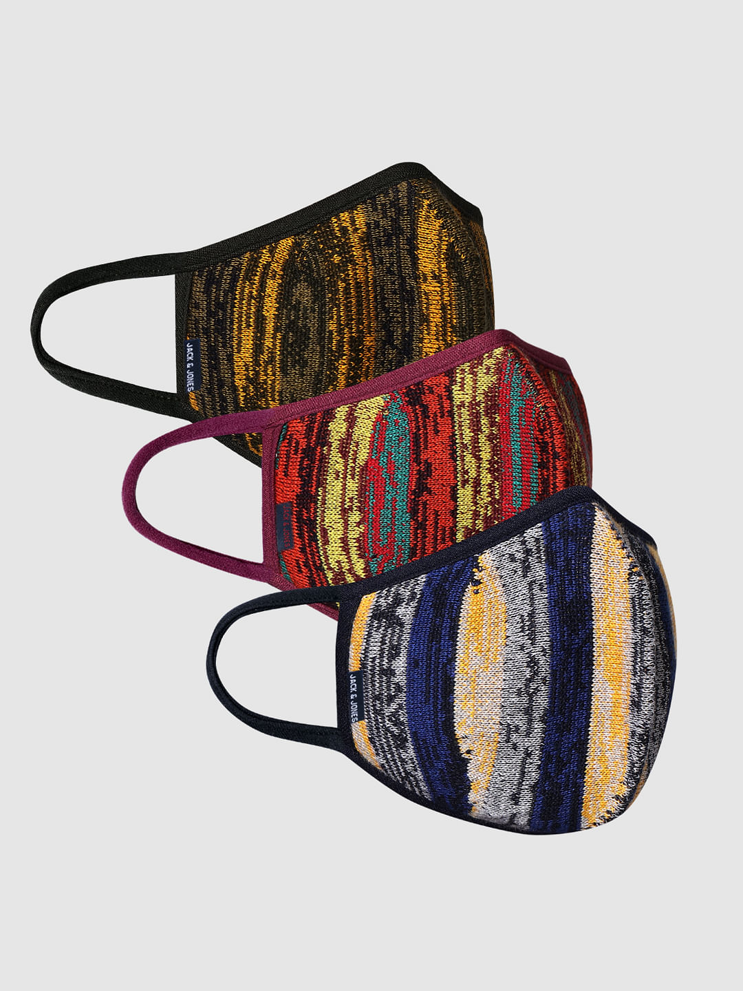 Pack of 3 Abstract Print Knit 3PLY Mask - ONE