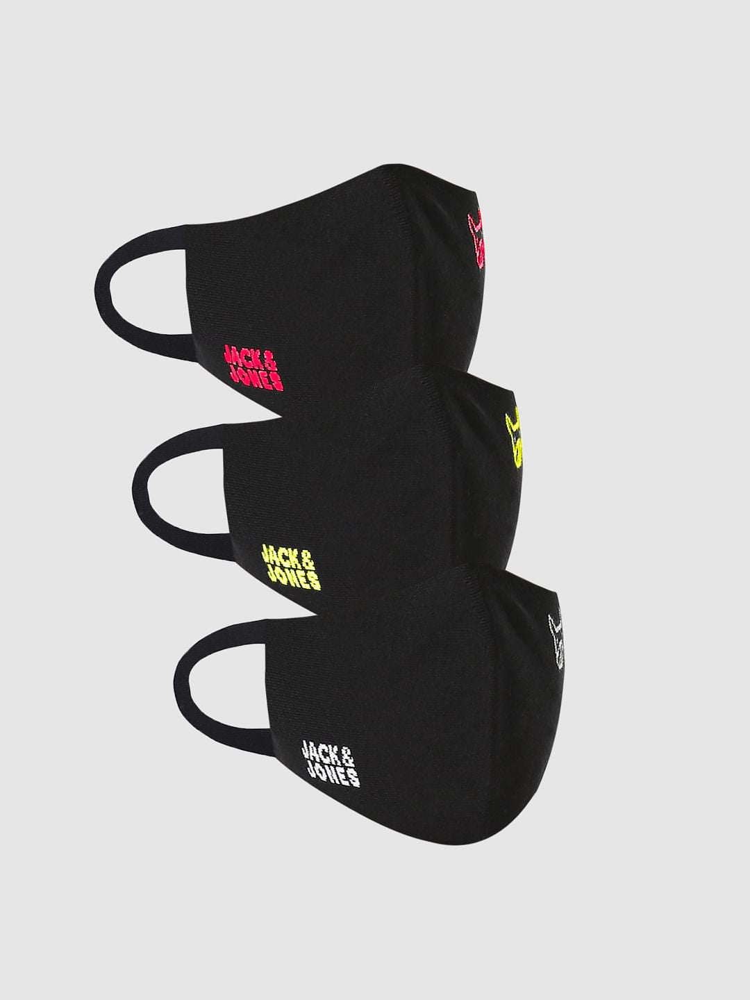 Pack of 3 Black Seamless 2PLY Mask - ONE
