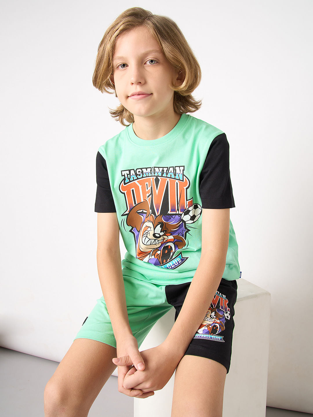 Looney Tunes Black Tasmanian Devil Co-ord Set T-shirt - 4/5Y