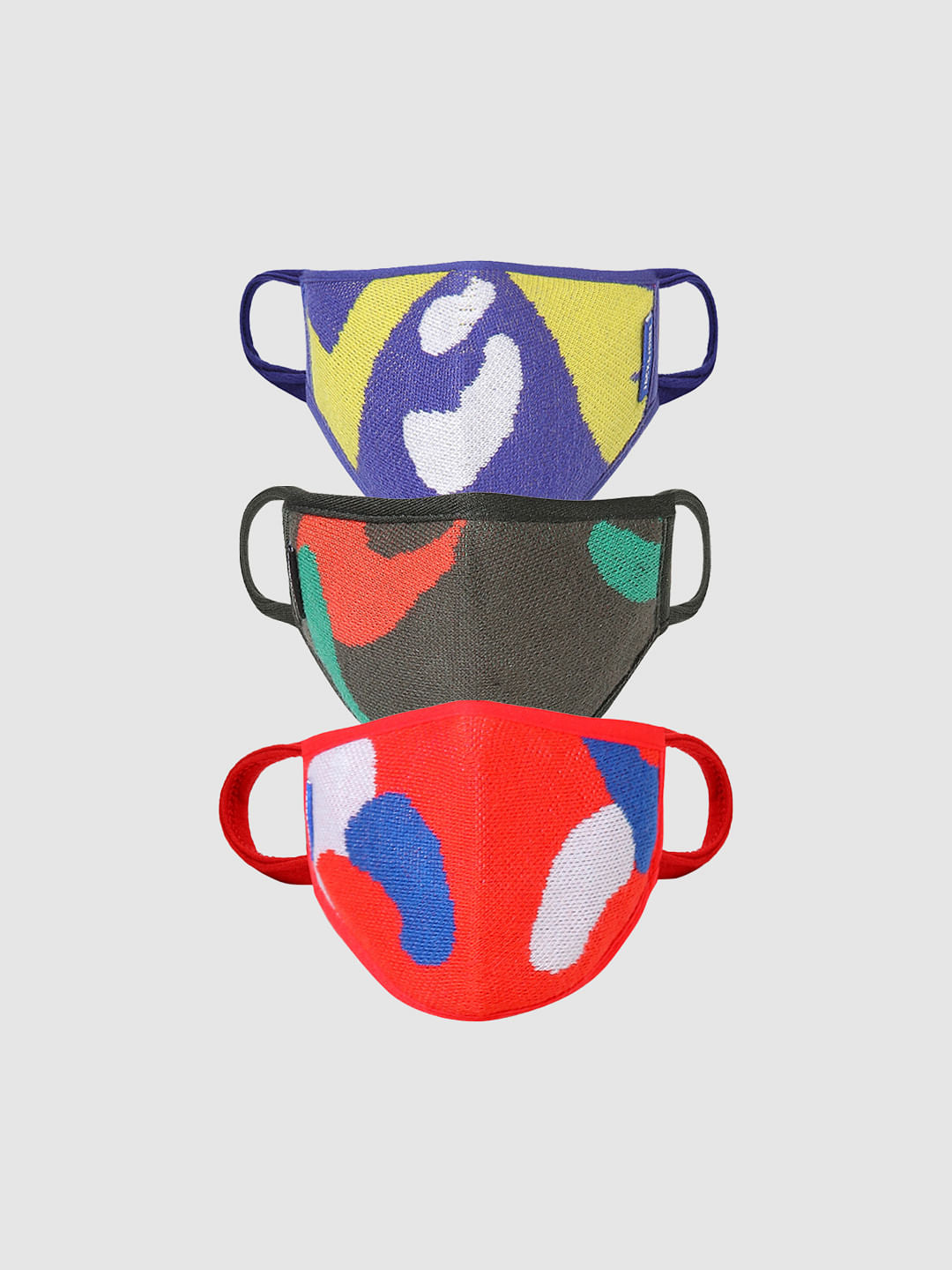 Boys Pack of 3 Colourblocked 3PLY Mask - S