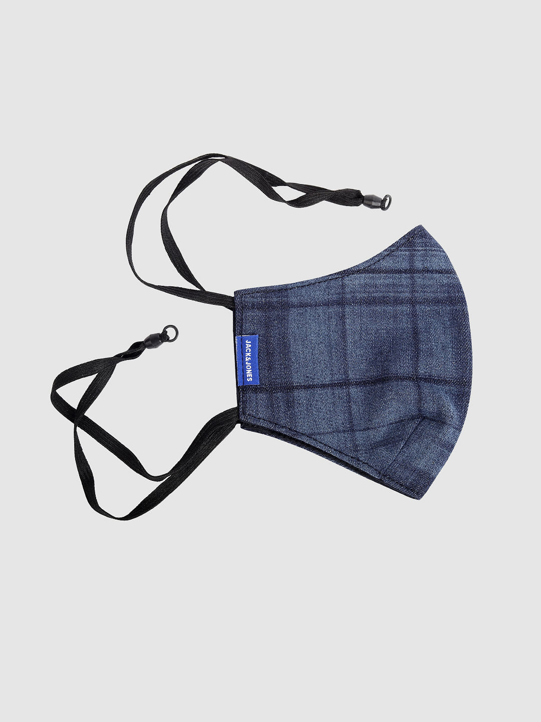 Blue Check 3PLY Around the Head Loops Mask - ONE