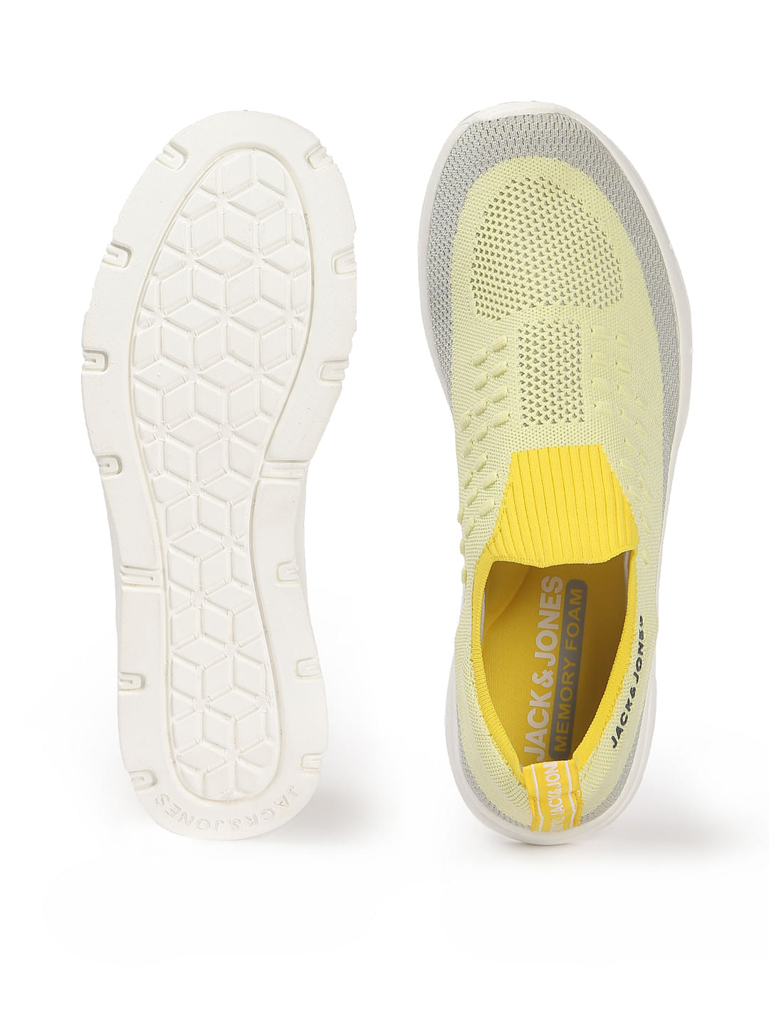 Yellow Colourblocked Slip Ons