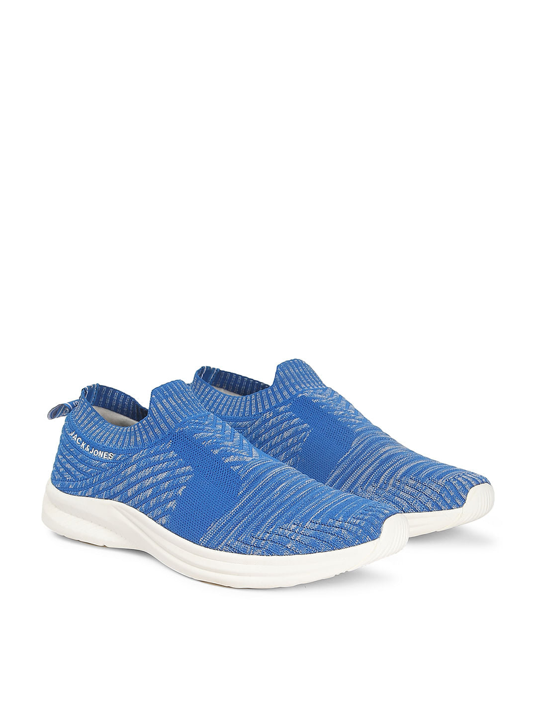 Blue Knit Slip Ons - 6