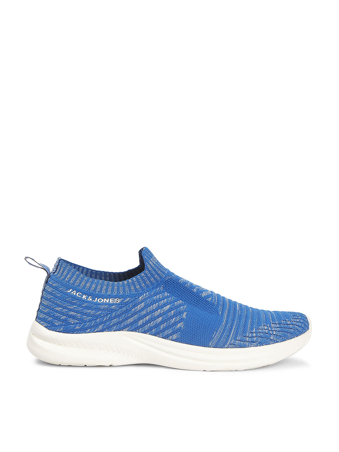 Blue Knit Slip Ons