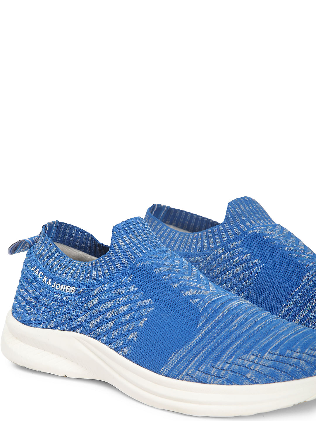 Blue Knit Slip Ons