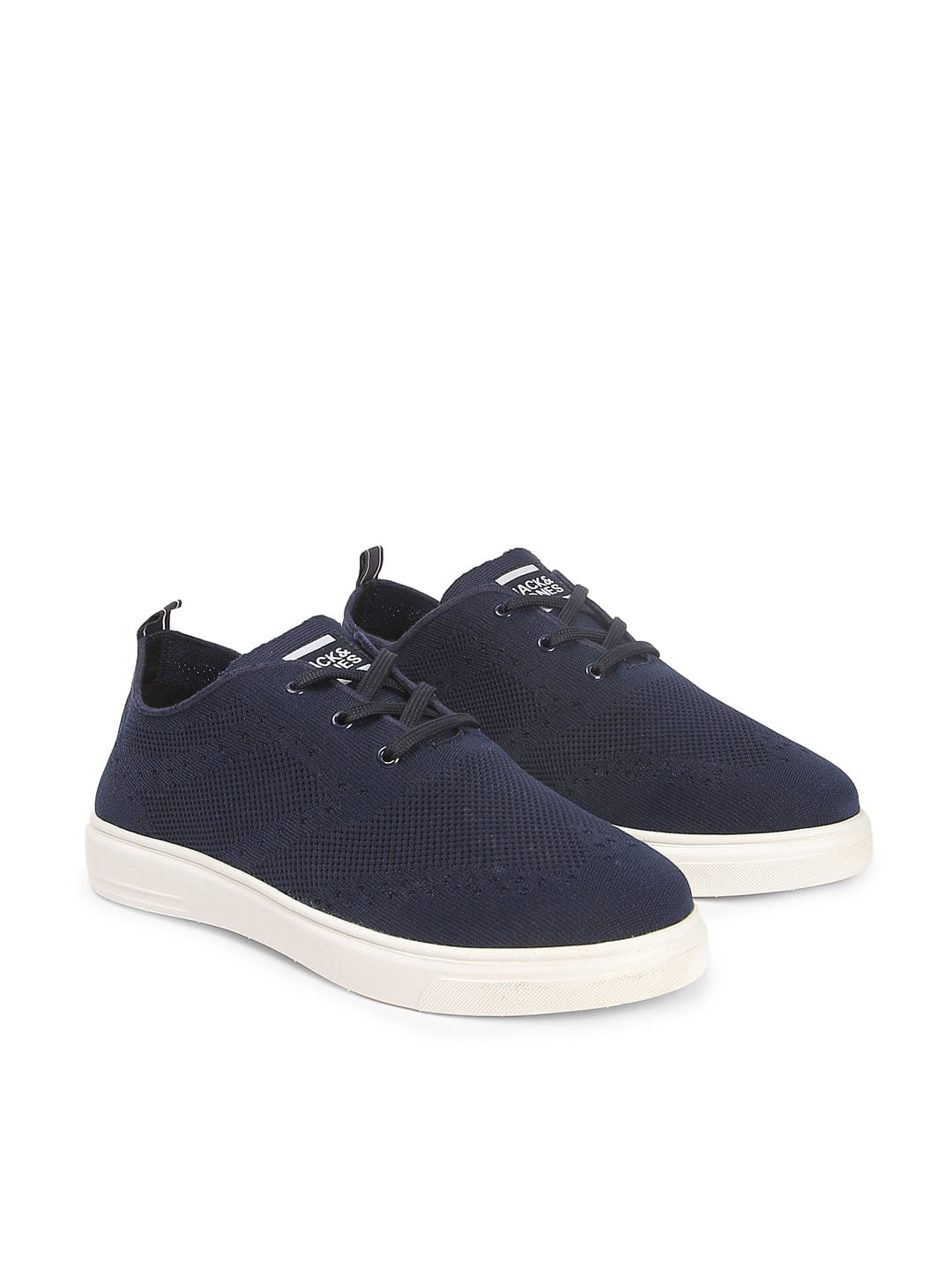 Blue Knit Lace Up Sneakers - 6