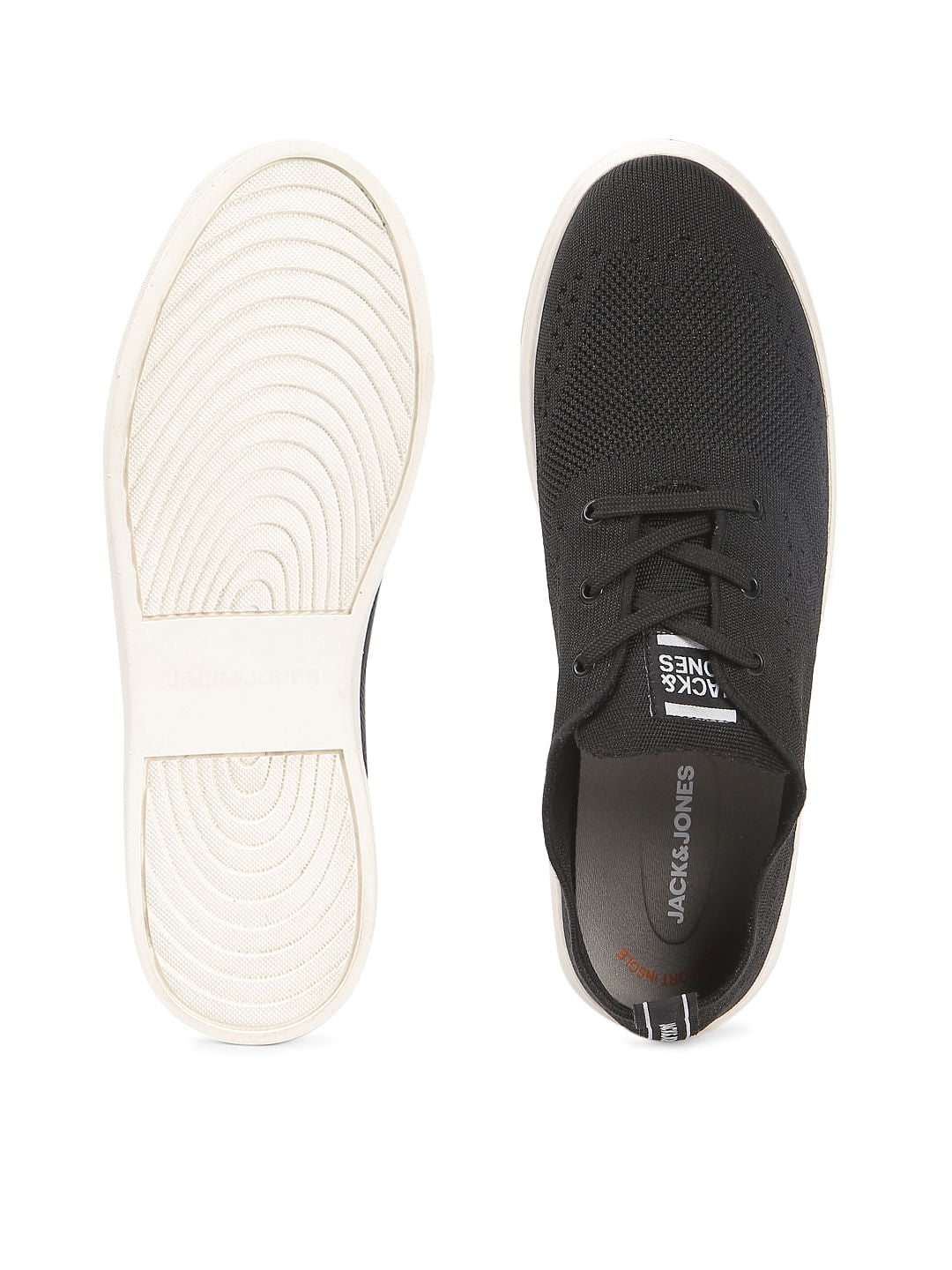 Black Knit Lace Up Sneakers
