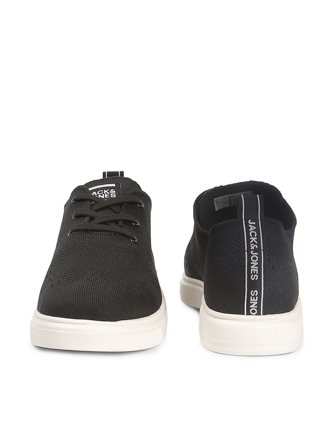 Black Knit Lace Up Sneakers
