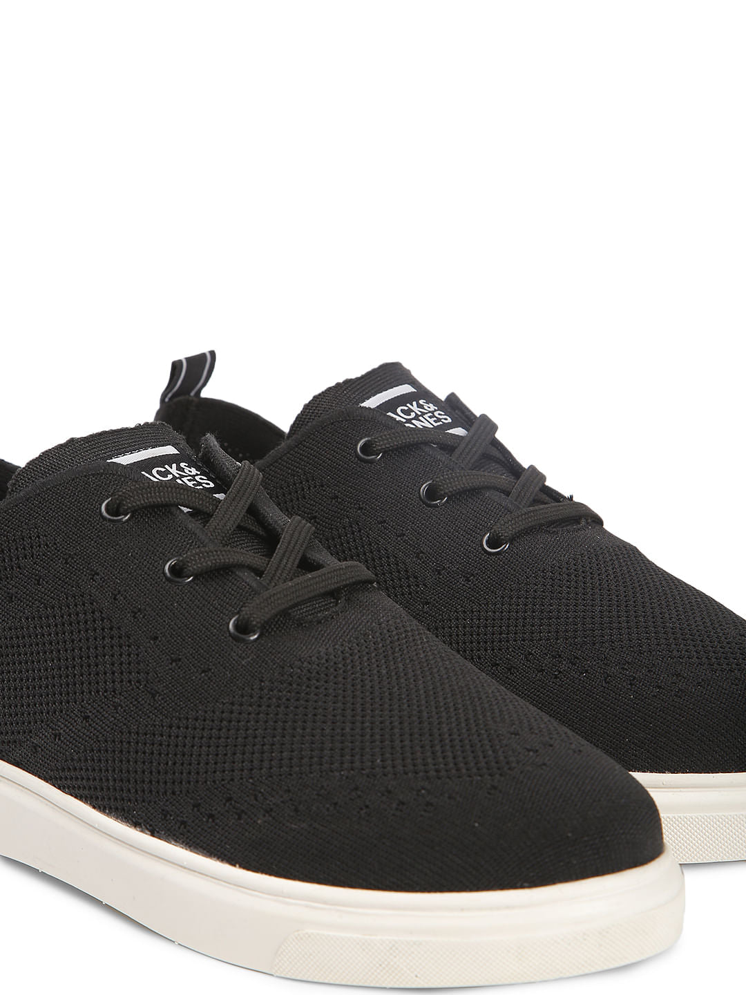 Black Knit Lace Up Sneakers