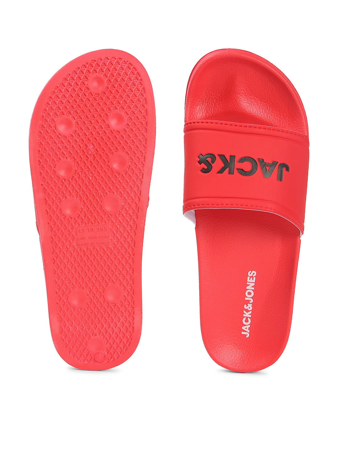 Red Logo Print Sliders