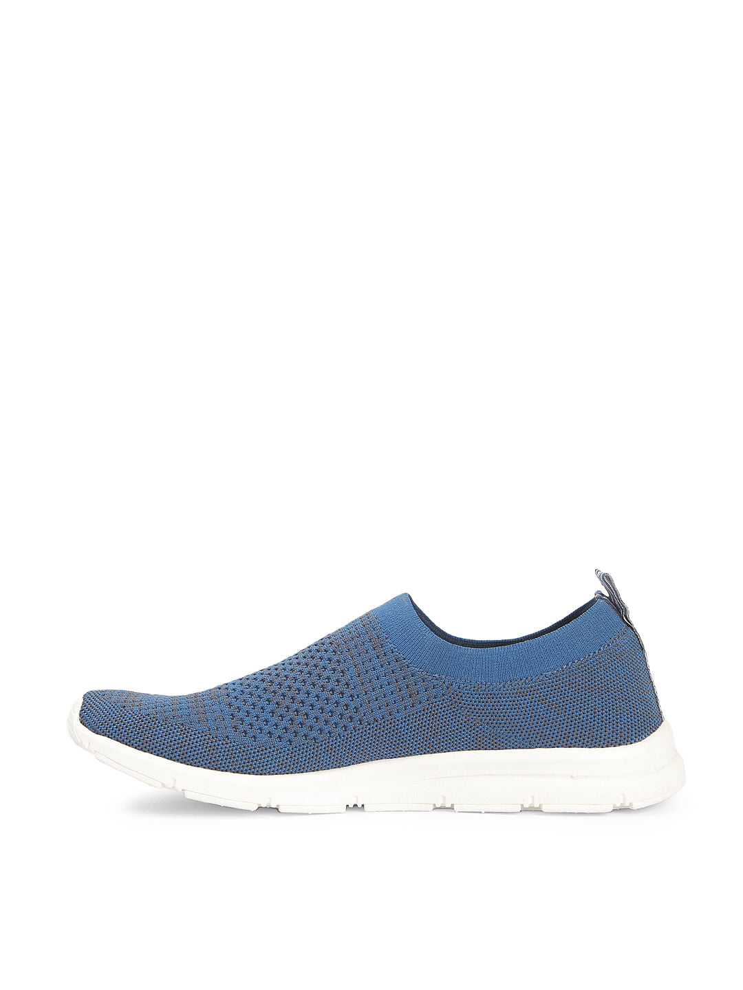 Blue Knit Slip On Sneakers