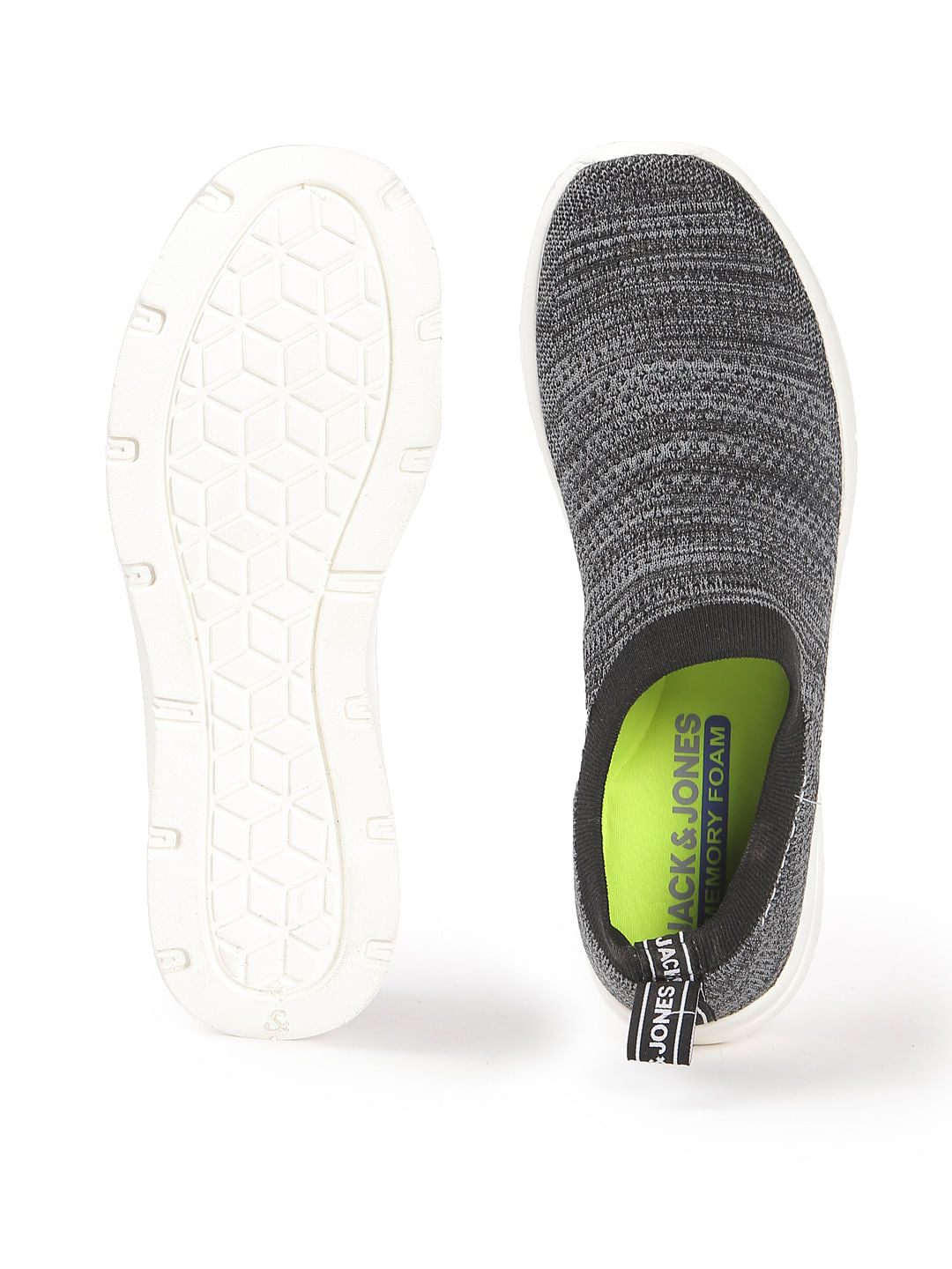 Grey Knit Slip On Sneakers