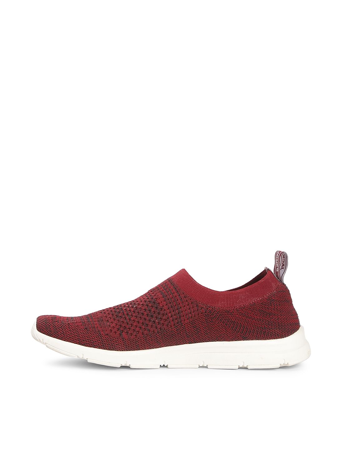 Red Knit Slip On Sneakers