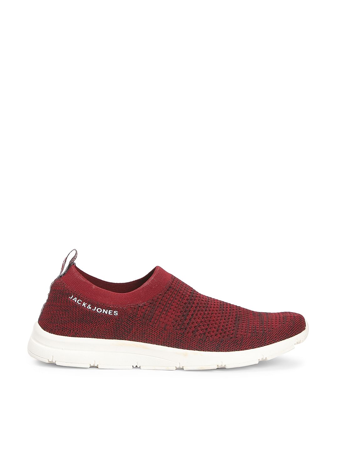 Red Knit Slip On Sneakers