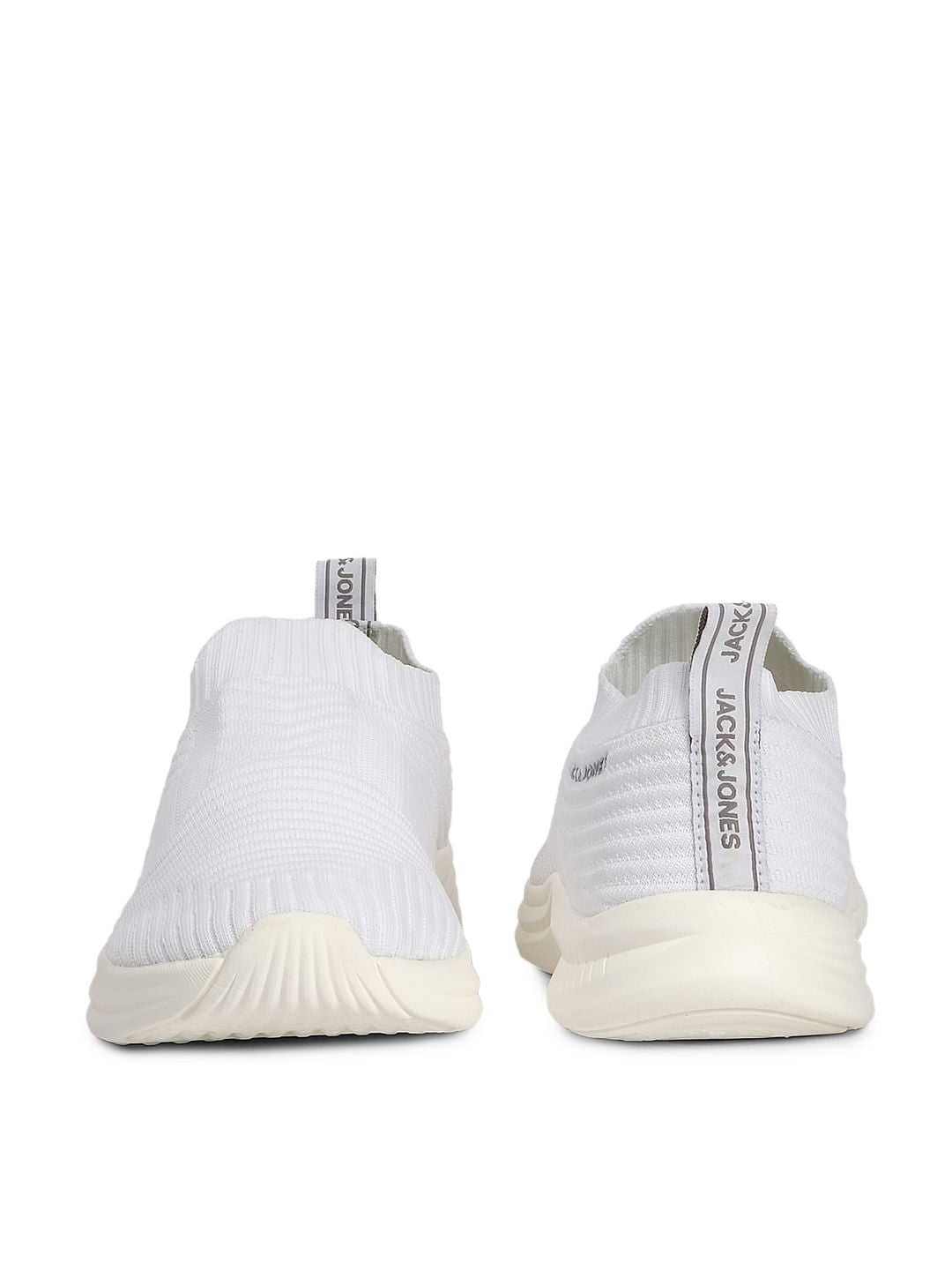 White Knit Slip Ons