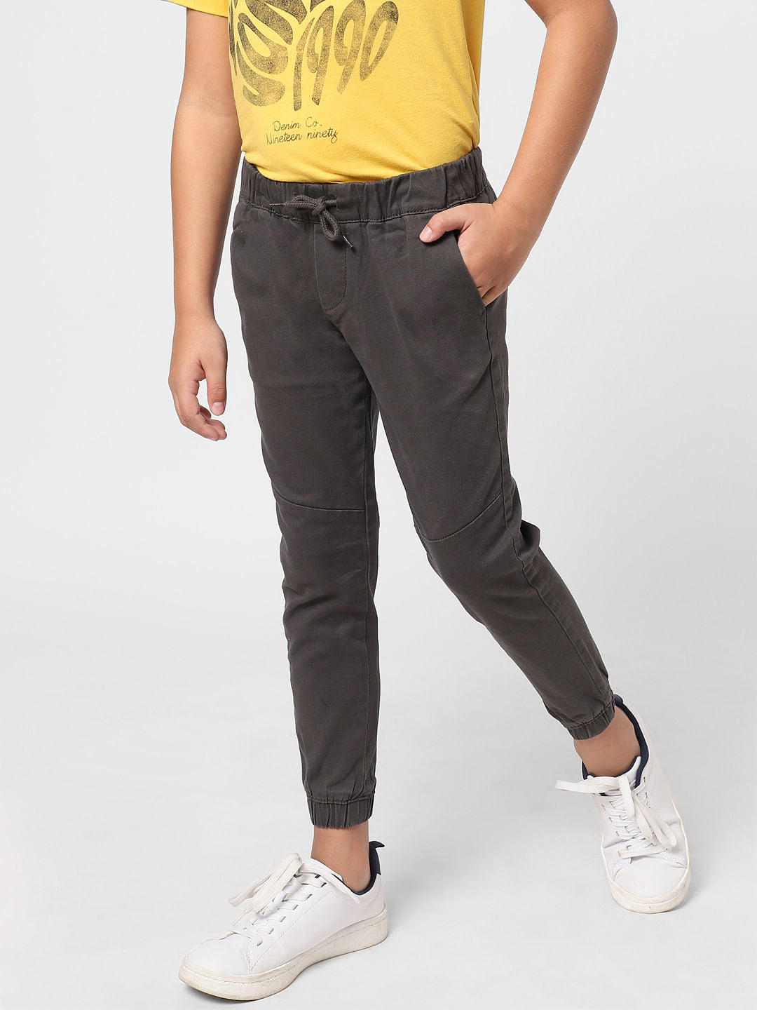 BOYS Dark Grey Mid Rise Joggers