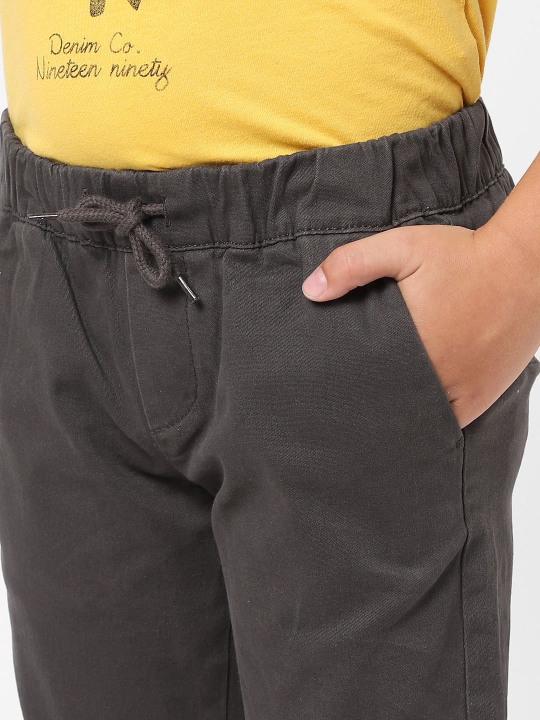 BOYS Dark Grey Mid Rise Joggers