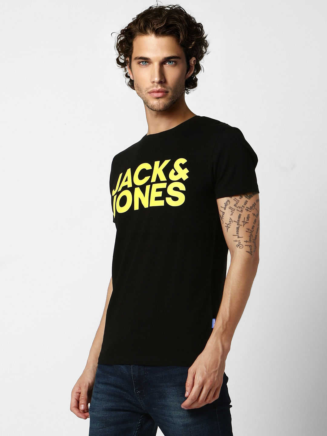 Black Logo Print Crew Neck T-shirt