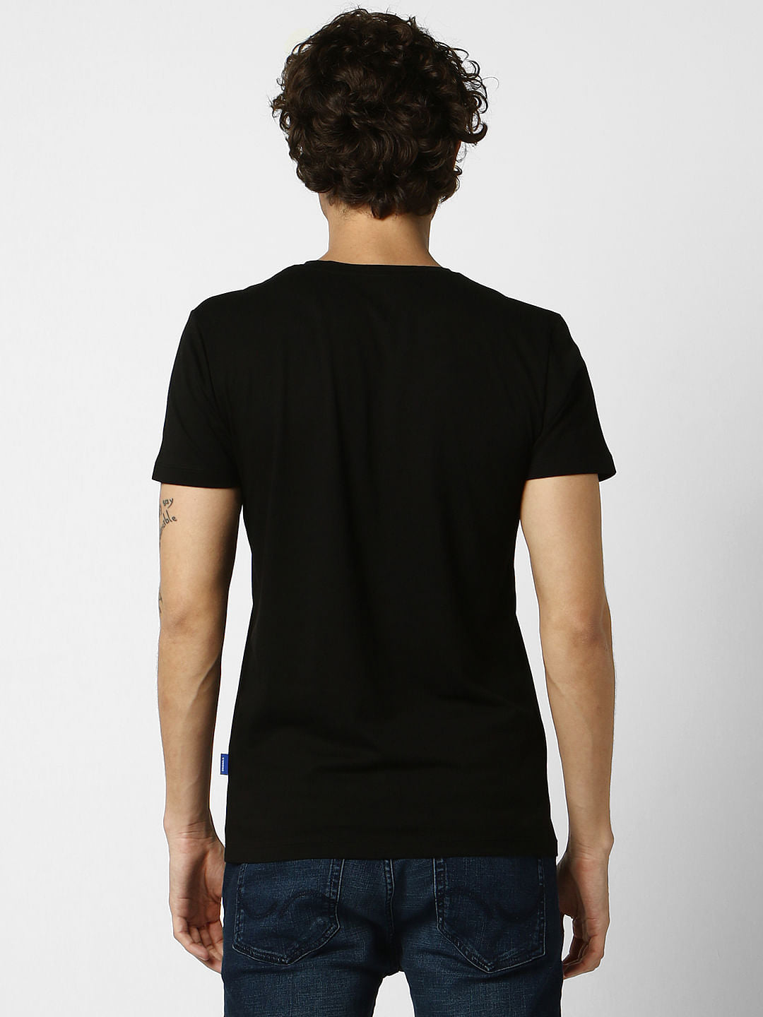Black Logo Print Crew Neck T-shirt