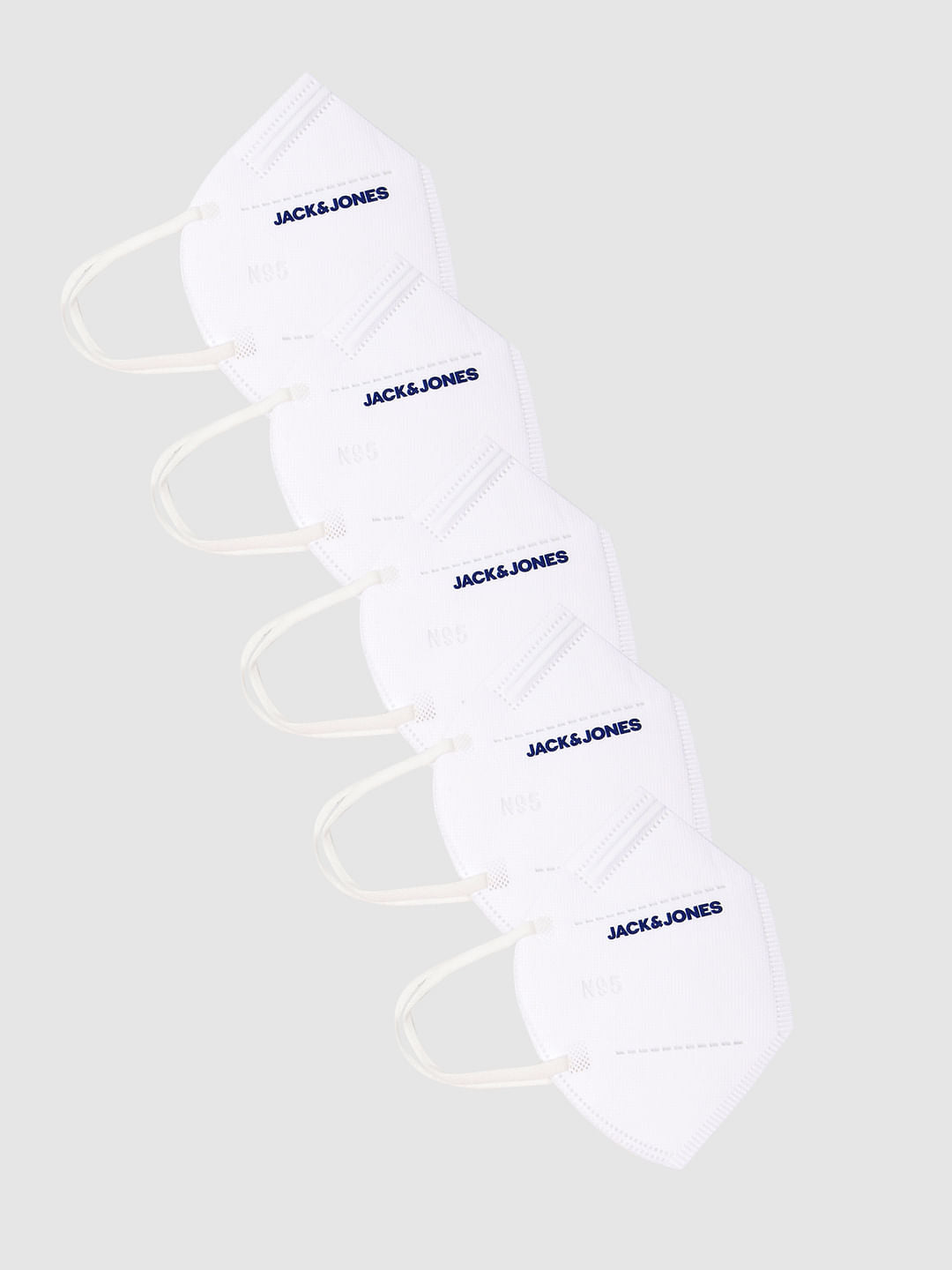 Pack of 5 White Logo Print N95 Mask with PM2.5 Filter