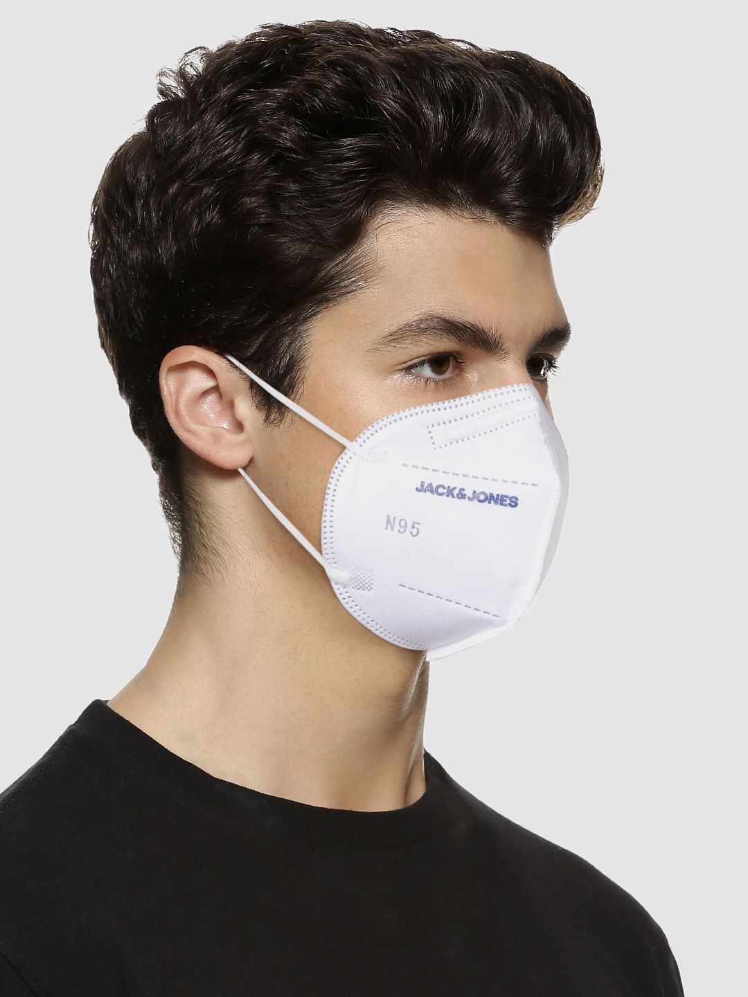 Pack of 3 White Logo Print N95 Mask with PM2.5 Filter