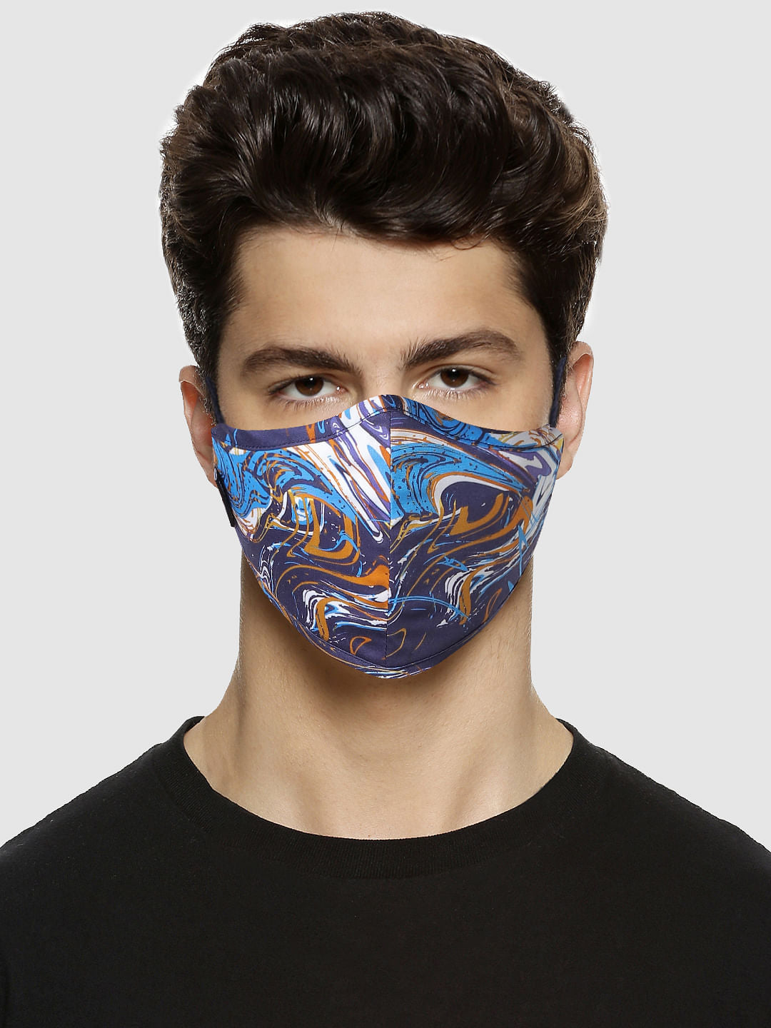 Blue All Over Print Mask with 3 Changeable PM 2.5 Filter