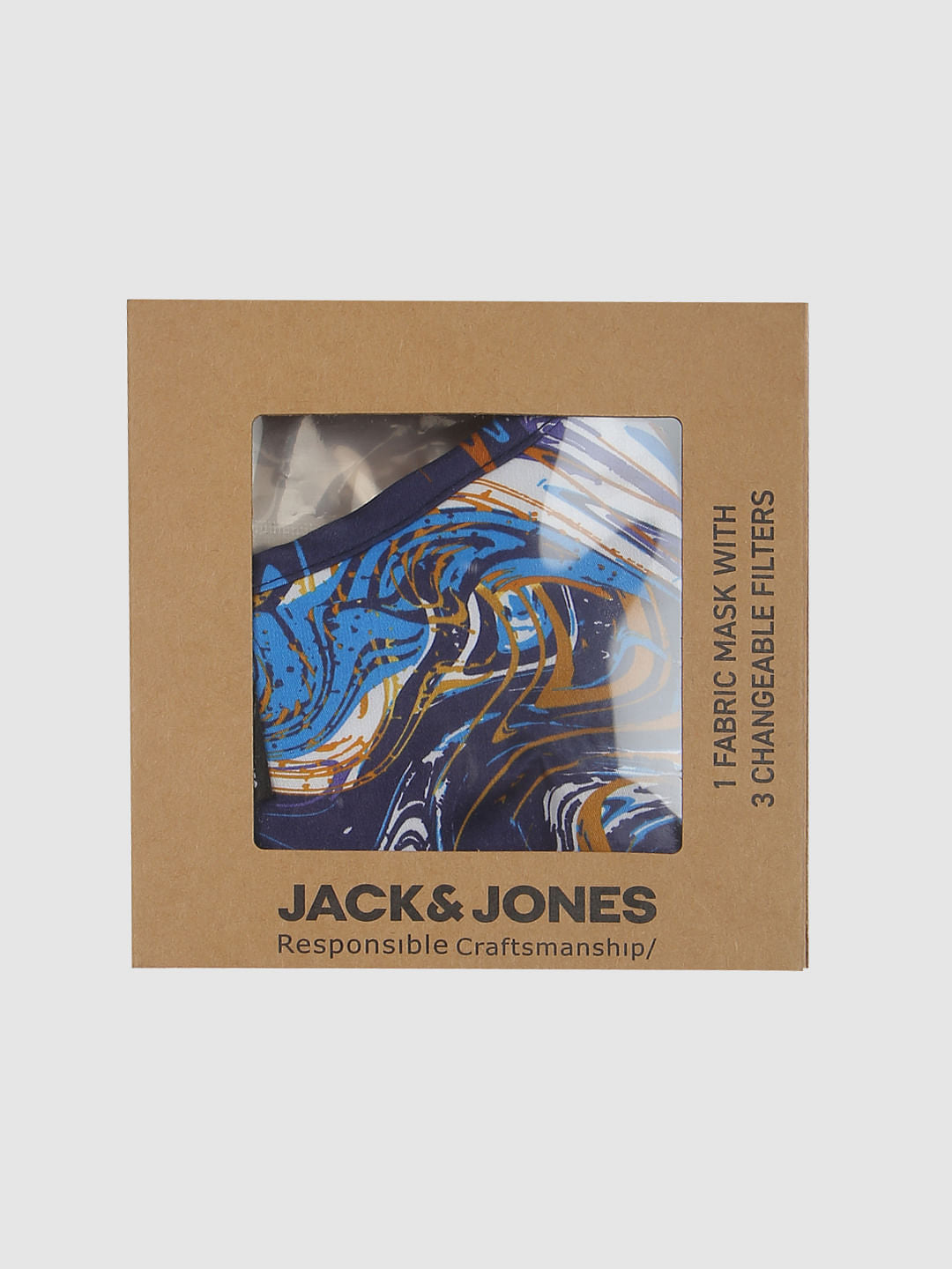 Blue All Over Print Mask with 3 Changeable PM 2.5 Filter