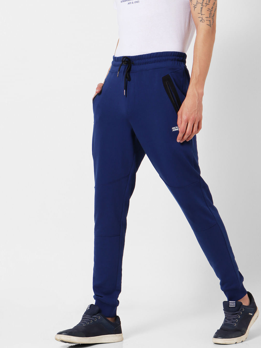 Blue Mid Rise Sweatpants