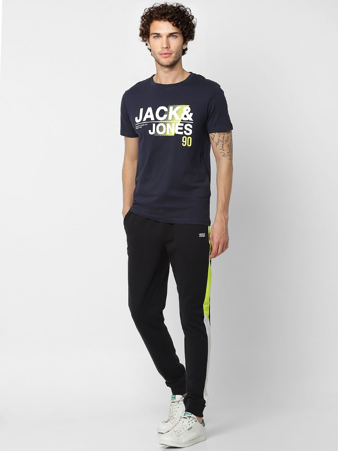 Black Mid Rise Tape Detail Sweatpants - S