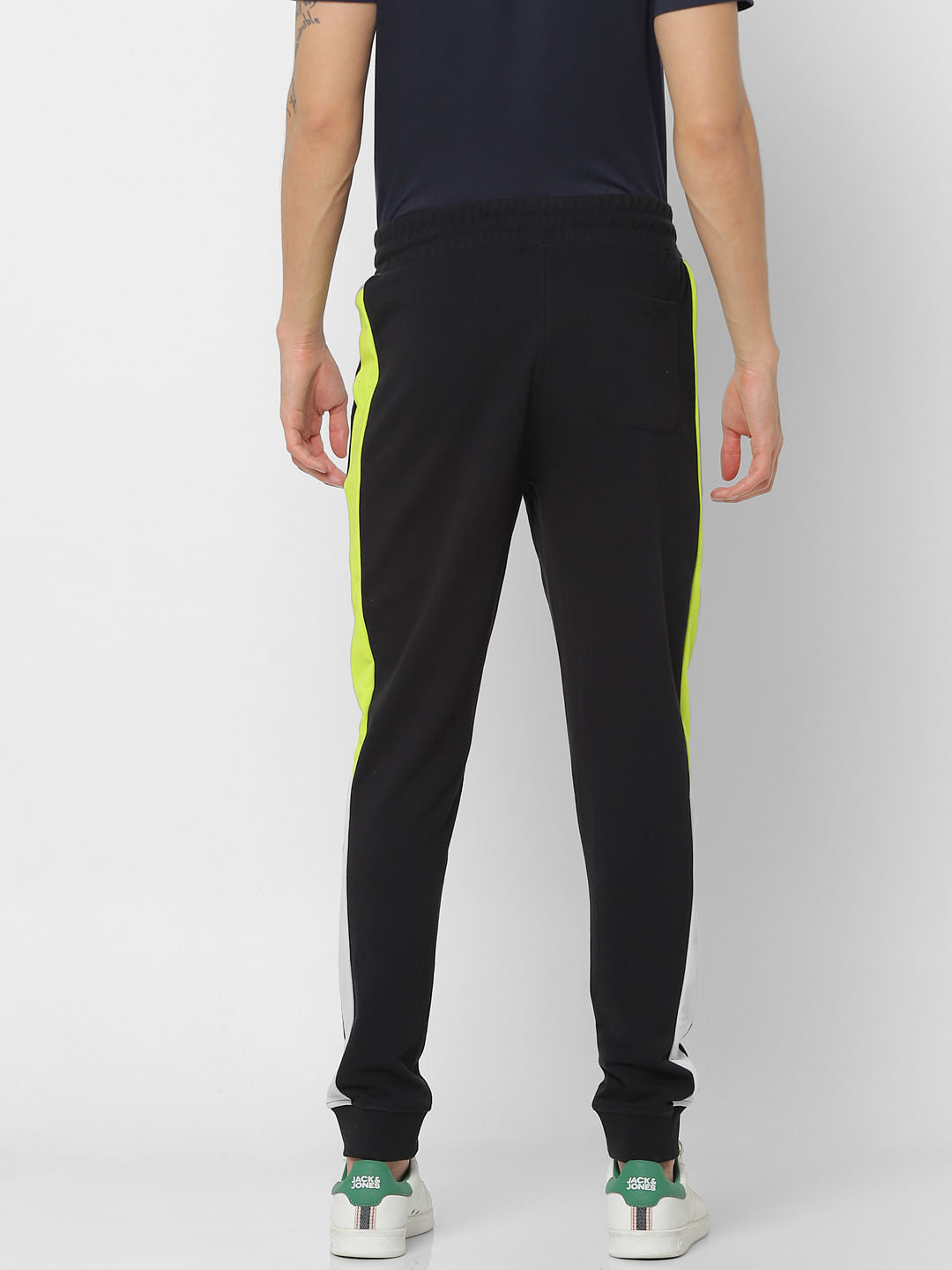 Black Mid Rise Tape Detail Sweatpants