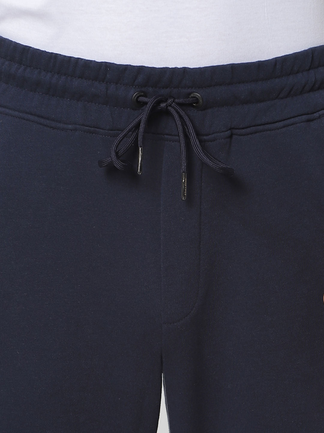 Navy Blue Mid Rise Tape Detail Sweatpants
